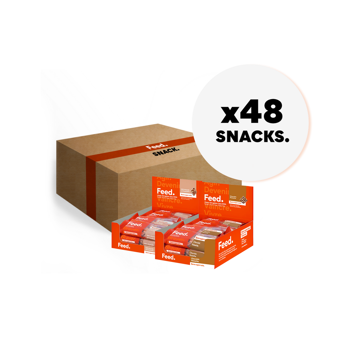 Grand format 48 snacks. Cétogènes.
