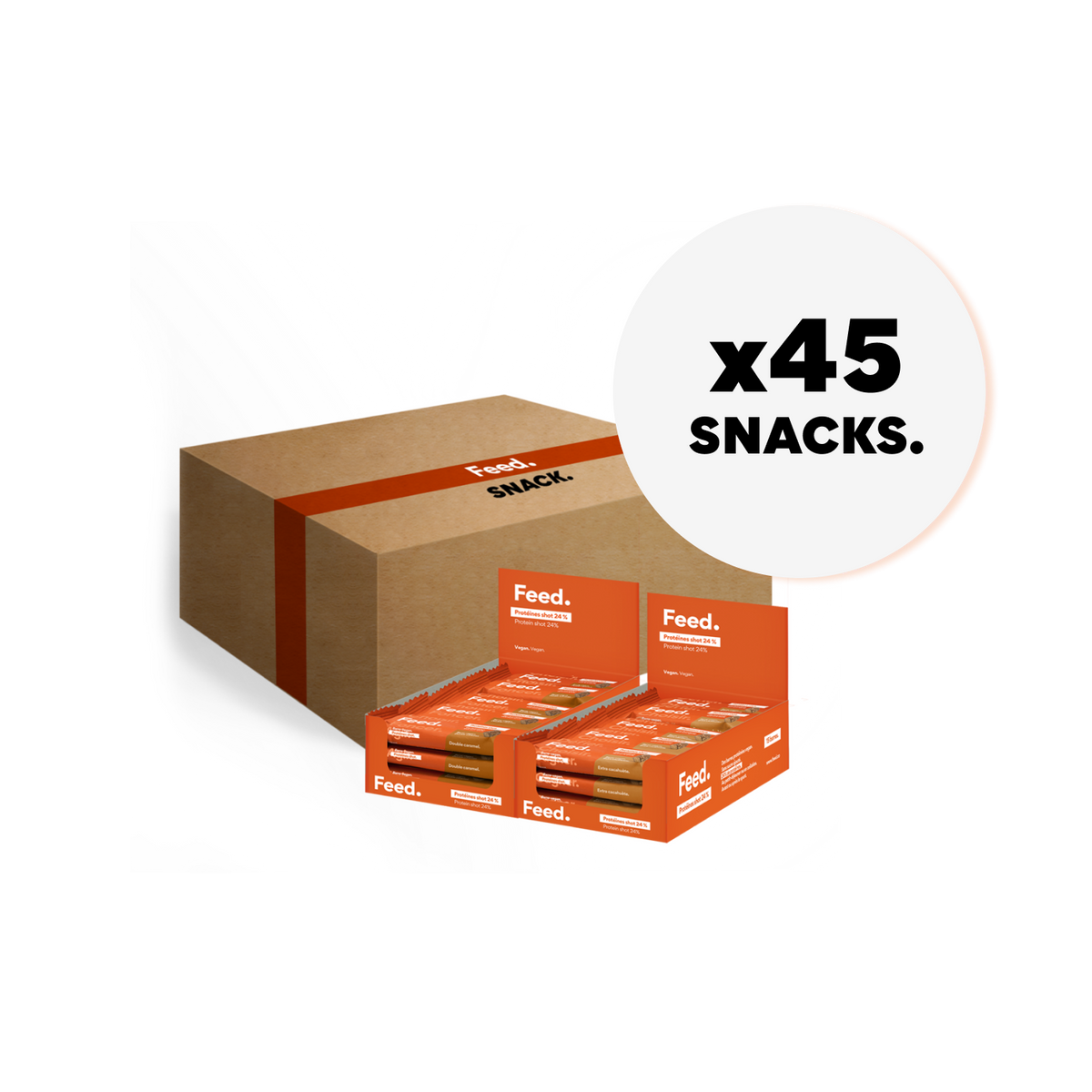 Grand format 45 snacks protéinés. Enrobés.